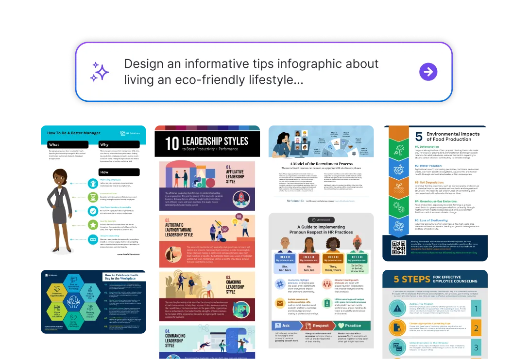 Venngage editor showing features such as brand colors, and logos.