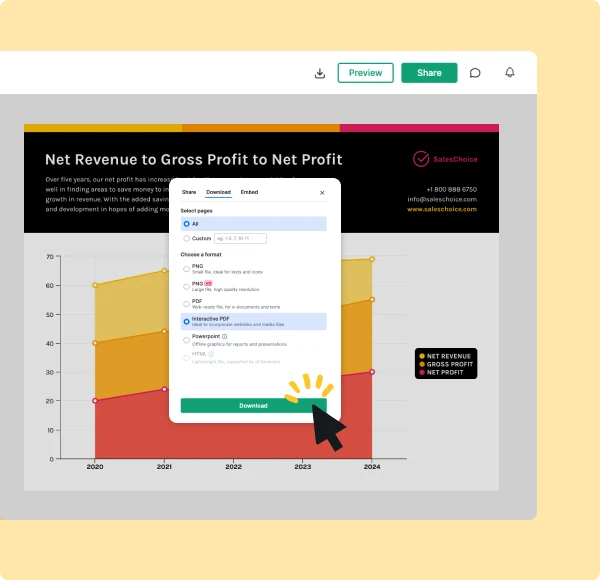 Download or share your graph design in one click