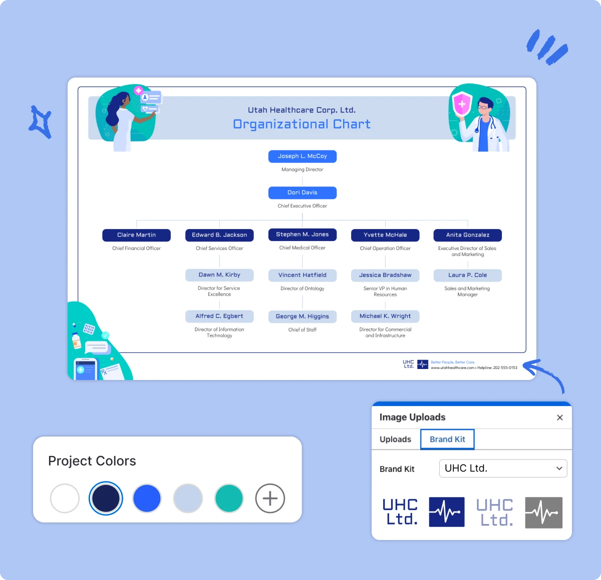 Create branded org charts