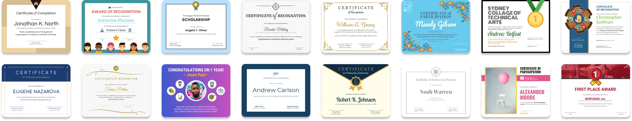 Certificate templates