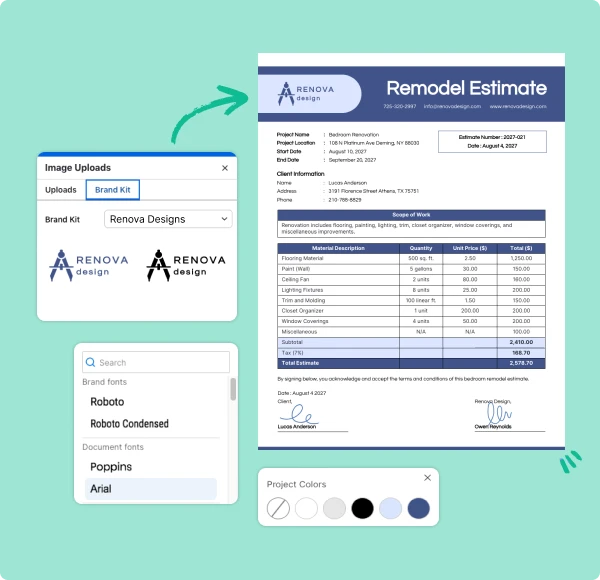 What are the 5 crucial elements to include in an estimate?