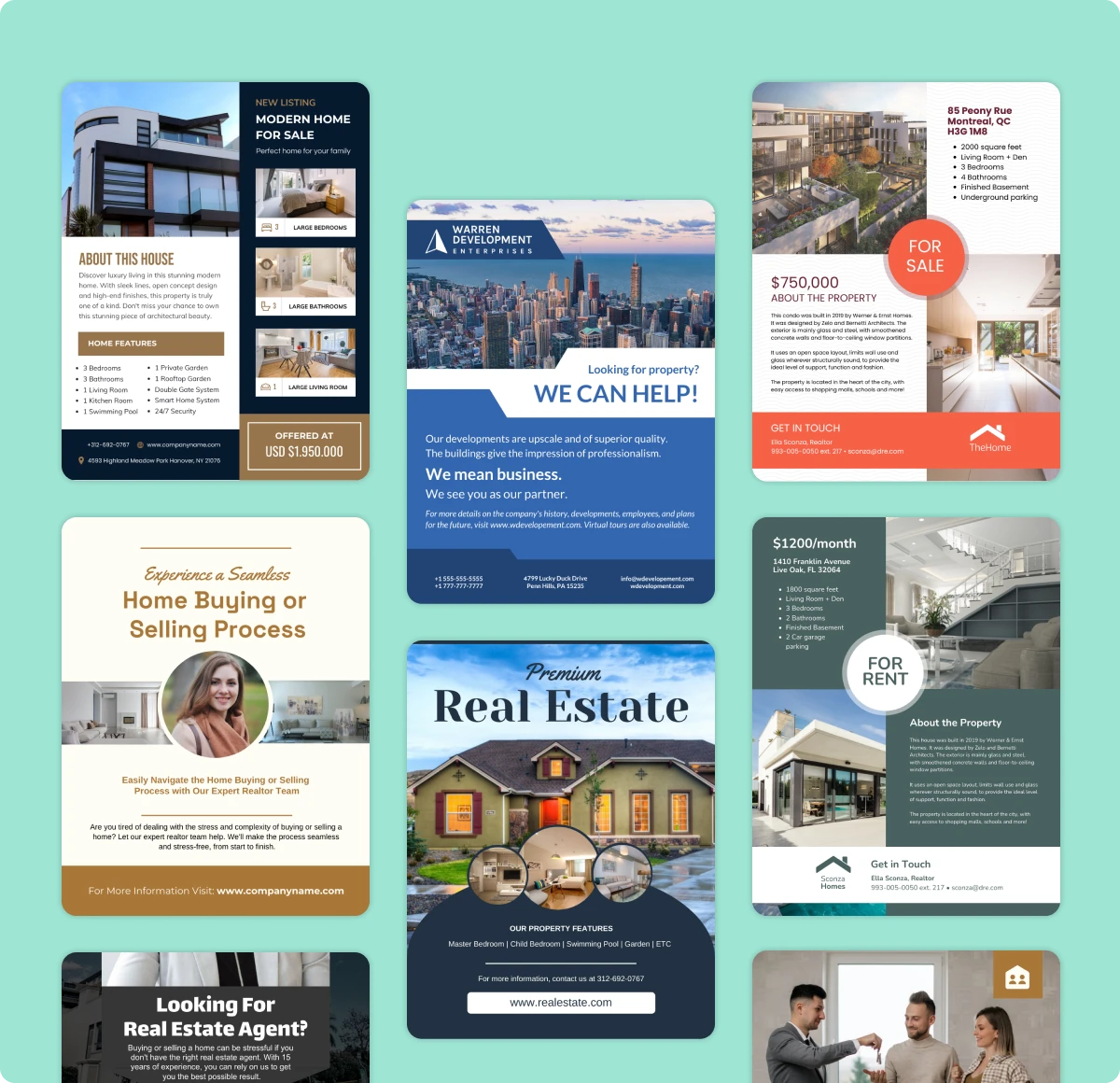 Customizable real estate flyers for every need