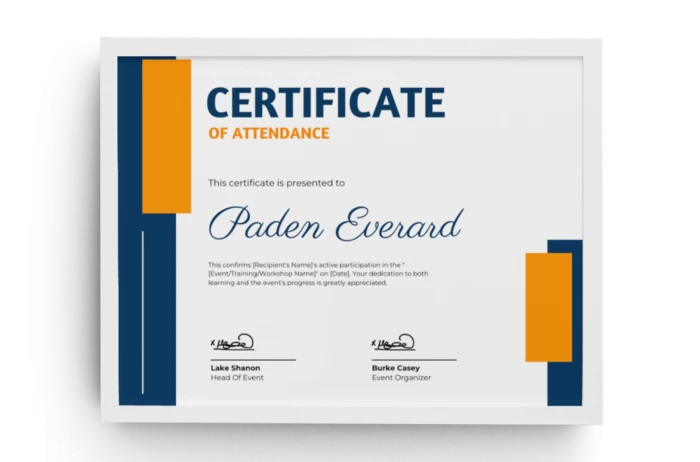 Attendance Certificate Templates