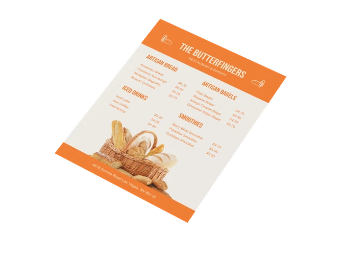 bakerymenu templates