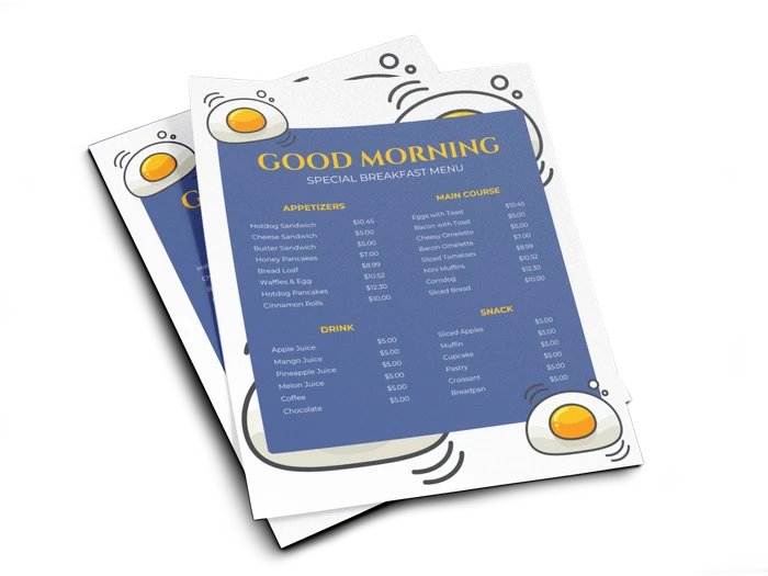 breakfast menu templates