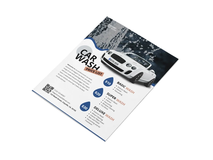 car wash price list templates