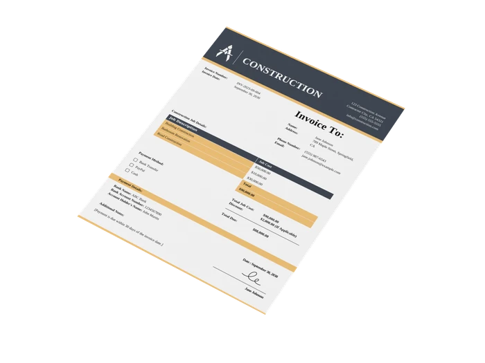 construction invoice templates