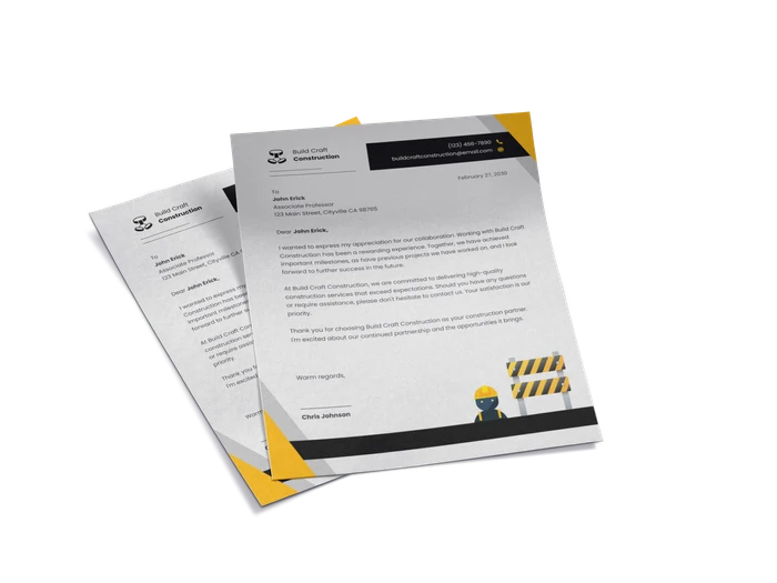 construction letterhead templates