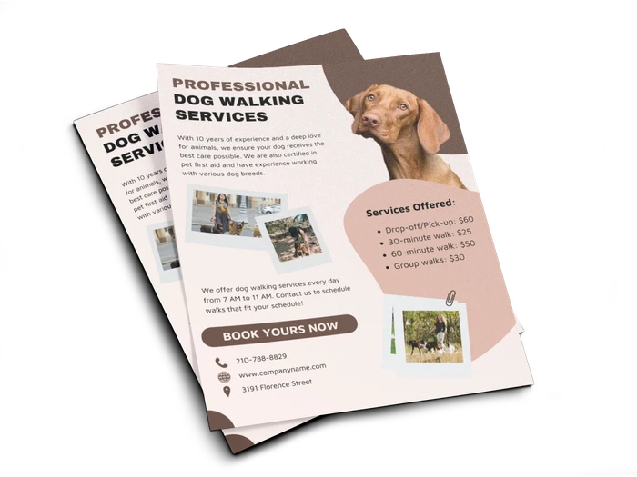 dog walker flyer templates