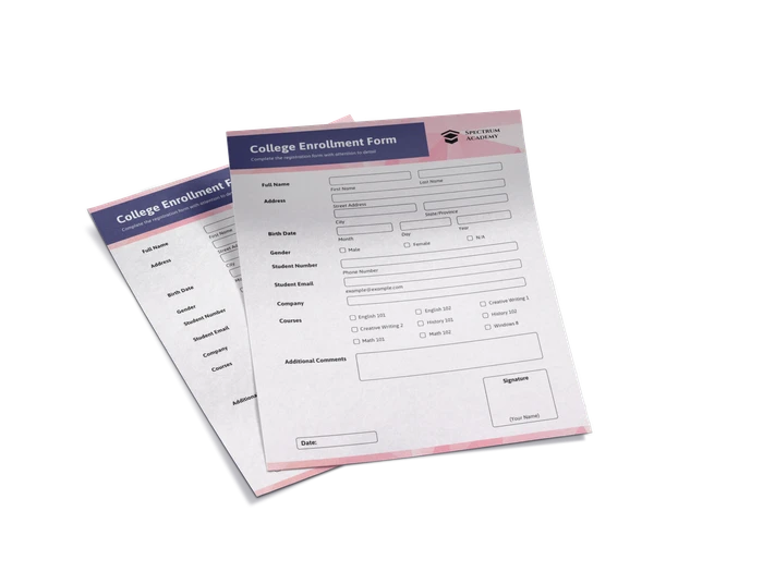 enrollment form templates