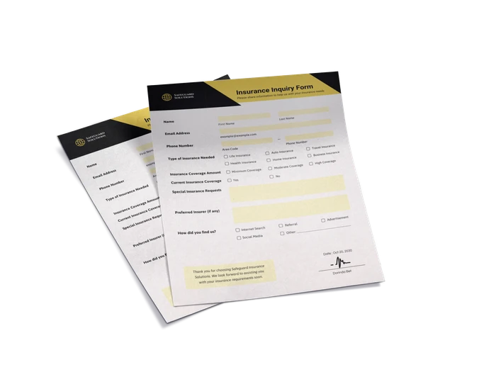 insurance form templates