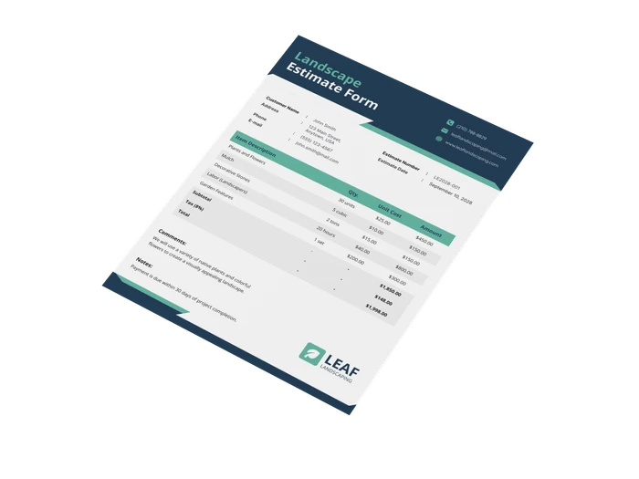 landscape estimate templates