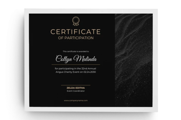 Participation Certificate Templates