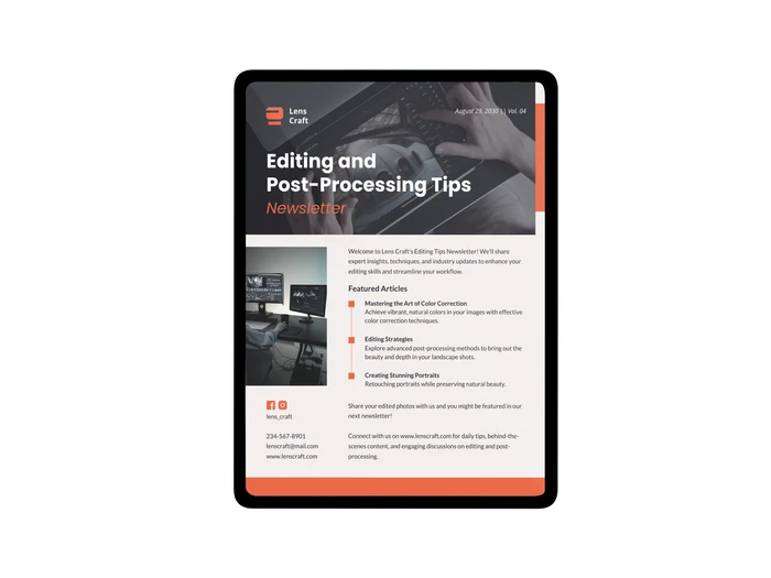 photography newsletter templates