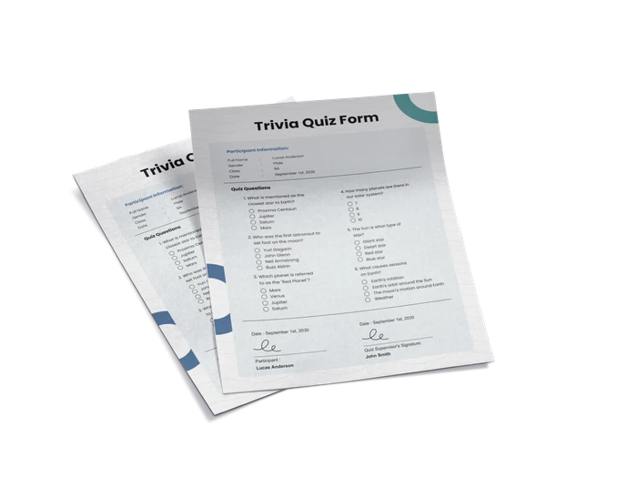 quiz form templates