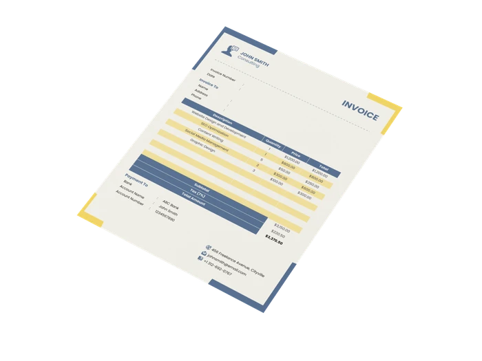 self-employed invoice templates