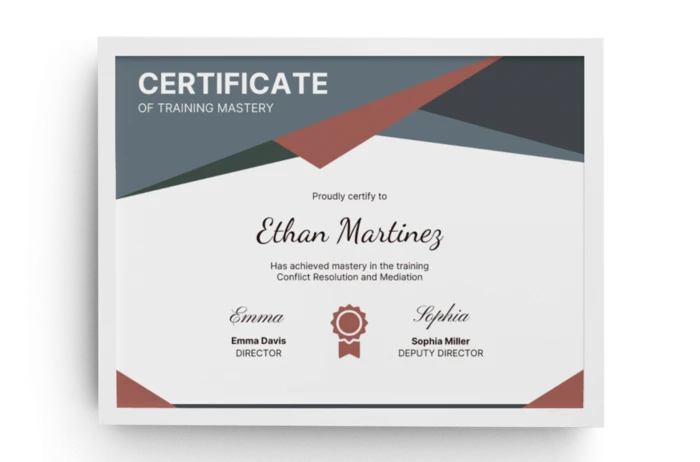 training certificate templates