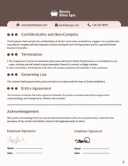 Beauty Therapist Contract Template Of Employment - Page 2