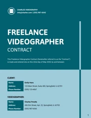 Freelance Videographer Contract Template - Page 1