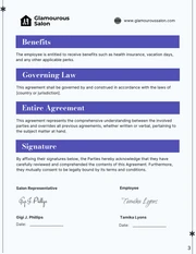 Hair Salon Employment Contract Template - Page 3