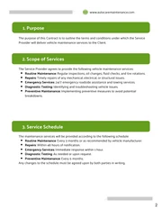 Vehicle Maintenance Contract Template - Page 2