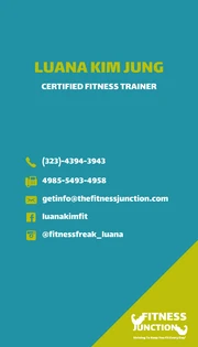 Vertical Fitness Trainer Business Card - Page 2