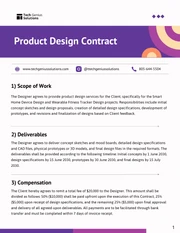 Product Design Contract Template - Page 1