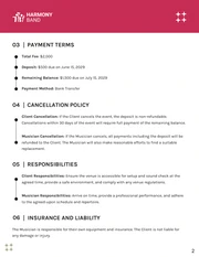 Wedding Musician Contract Template - Page 2