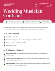 Wedding Musician Contract Template - Page 1