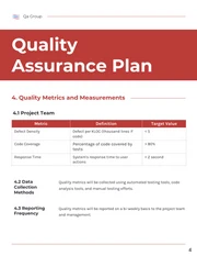 Minimalist Clean White and Red Quality Assurance Plan - Page 4