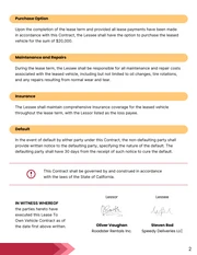 Lease To Own Vehicle Contract Template - Page 2