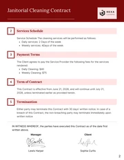 Janitorial Cleaning Contract Template - Page 2