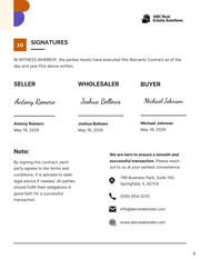 Wholesale Real Estate Contract Template - Page 5