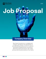 Cyan Blue Electric Modern Job Proposal - Page 1