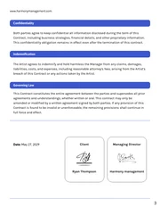 Music Artist Management Contract Template - Page 3