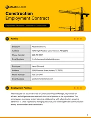 Construction Employment Contract Template - Page 1