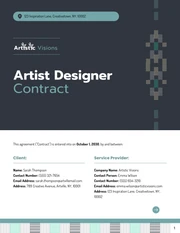 Artist Designer Contract Template - Page 1