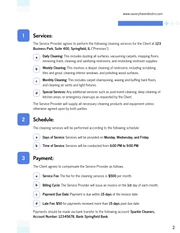 Commercial Cleaning Contract Template - Page 2