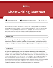 Ghostwriting Contract Template - Page 1