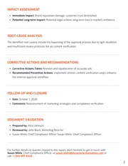 Corporate Non Conformance Report Template - Page 2