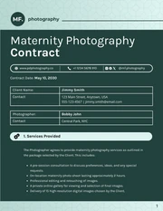 Maternity Photography Contract - Page 1