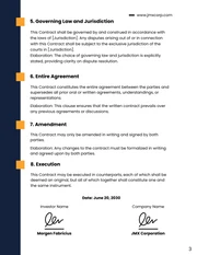 Yellow and Navy Blue Investor Contract - Page 3