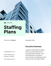 Light Green Minimalist Staffing Plan - Page 1