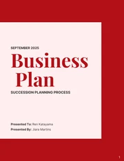 Red And Pink Modern Simple Minimalist Business Succession Plan - Page 1