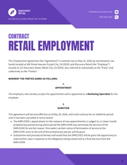 Retail Employment Contract Template - Page 1