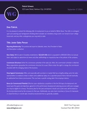 Purple Simple Job Offer Letter - Page 1