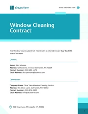 Window Cleaning Contract Template - Page 1