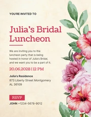 Light Beige Classic Retro Bridal Luncheon Invitation - Page 3