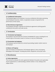 Personal Training Contract Template - Page 3