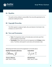 Script Writers Contract Template - Page 3